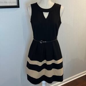 iZ BYER Sleeveless Black Dress with Belt - Size 7
